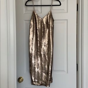 Bronze gold sequin Jcrew dress